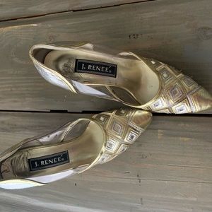 J. Renee vintage heels. Gold and Silver